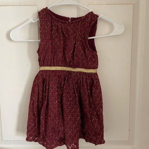 Gold and burgundy dress